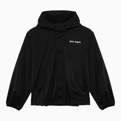 Shop Palm Angels Lightweight Black Jacket With Logo
