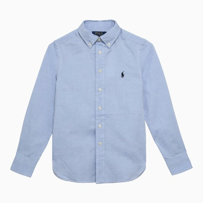 Shop Polo Ralph Lauren Light Blue Cotton Button-down Shirt