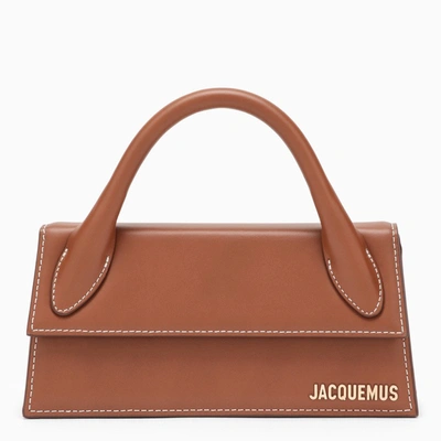 Shop Jacquemus Le Chiquito Long Brown Leather Bag