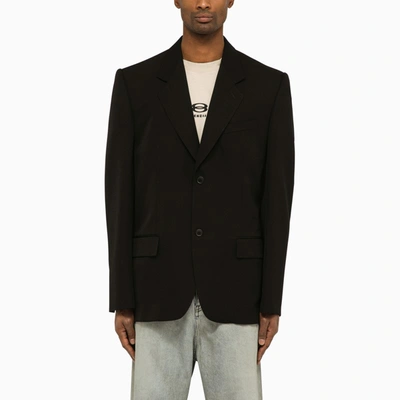 Shop Balenciaga Black Wool Single-breasted Jacket