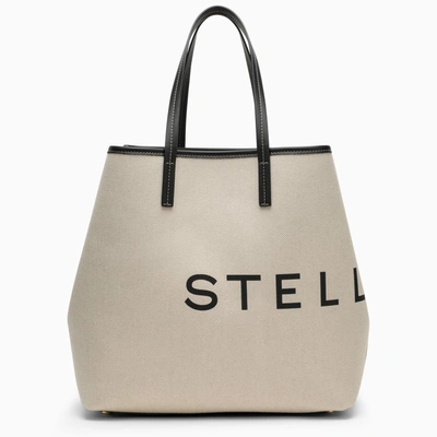 Shop Stella Mccartney | Ecru Cotton-blend Tote Bag With Logo In White