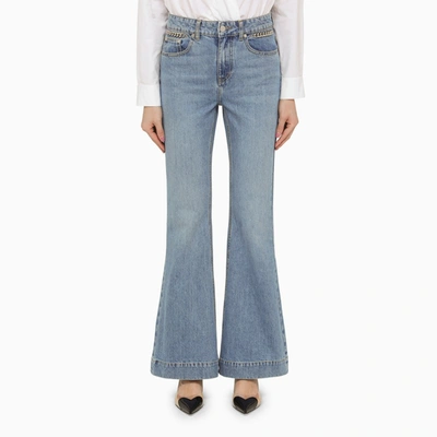Shop Stella Mccartney | Falabella Mid Vintage Blue Wide Leg Jeans