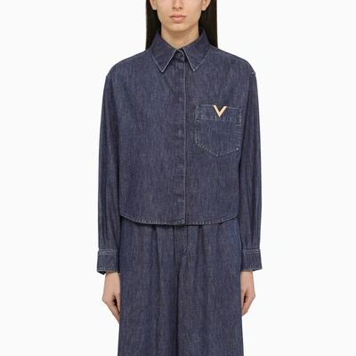 Shop Valentino | Blue Denim Shirt With Logo