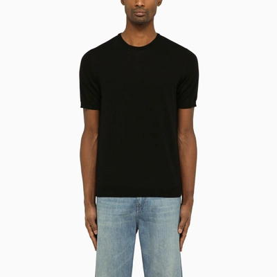 Shop Roberto Collina Black Short-sleeved Wire Jersey