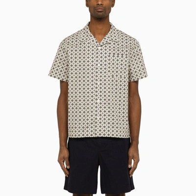 Shop Apc Short-sleeved White Patterned Shirt