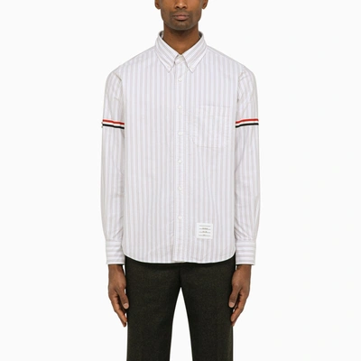 Shop Thom Browne | White And Grey Striped Oxford Shirt