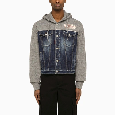 Dsquared2 Hybrid Melange Grey Denim Jacket In Grey