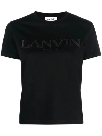 Shop Lanvin Embroidered Regular T-shirt Clothing In Black