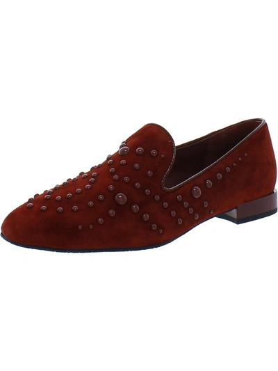 Shop Donald J Pliner Rehbel 3 Womens Suede Embellished Loafers In Red