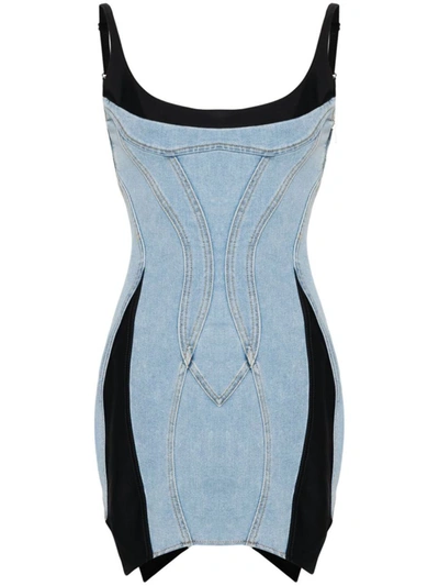 Shop Mugler Ro1490 Mini Dress Clothing In Blue