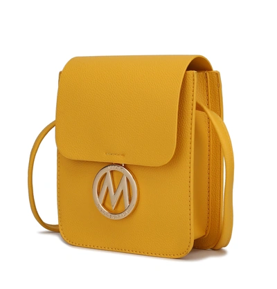 Shop Mkf Collection By Mia K Skylar Vegan Leather Women's Crossbody Handbag In Yellow
