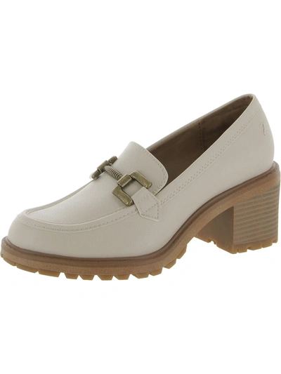 Shop Zodiac Womens Round Toe Block Heel Loafers In White