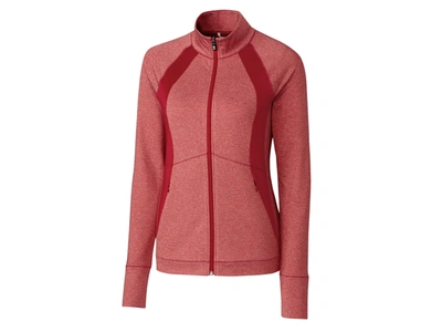 Shop Cutter & Buck Ladies' Shoreline Colorblock Full-zip Jacket In Pink
