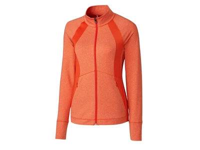Shop Cutter & Buck Ladies' Shoreline Colorblock Full-zip Jacket In Orange