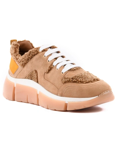 Shop Seychelles I'll Be There Womens Lace-up Shearling Casual And Fashion Sneakers In Beige