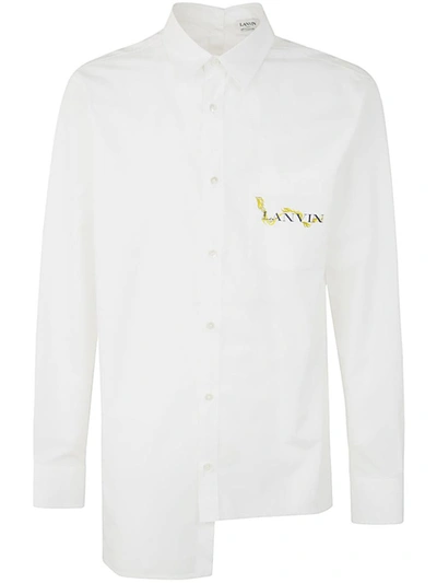 Shop Lanvin Cny Long Sleeve Asymmetric Shirt Clothing In White
