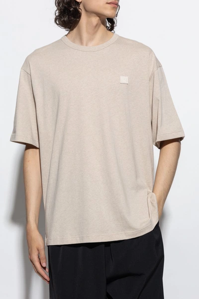Shop Acne Studios T-shirts Short Sleeve T-shirt Clothing In 633 Oatmeal Melange