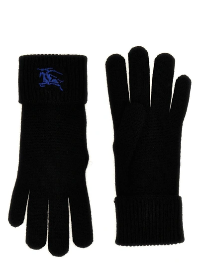 Shop Burberry 'equestrian Knight Design' Gloves In Black