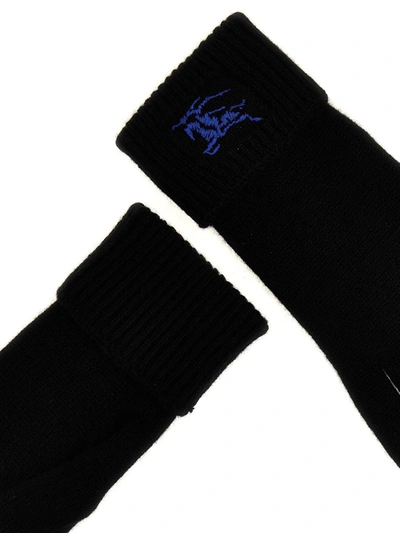 Shop Burberry 'equestrian Knight Design' Gloves In Black