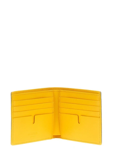 Shop Burberry Check Wallet In Yellow