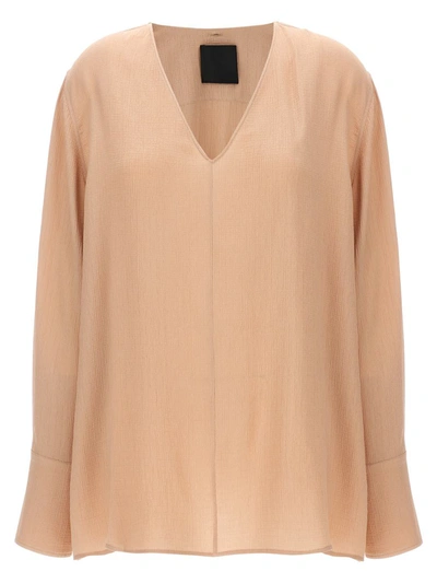 Givenchy Scarf-detail Silk Blouse In Beige