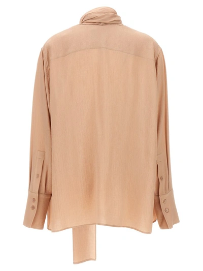 Givenchy Scarf-detail Silk Blouse In Beige