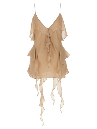 Shop Khaite 'piet' Top In Beige