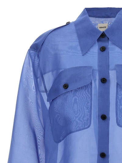 Shop Khaite 'missa' Shirt In Blue