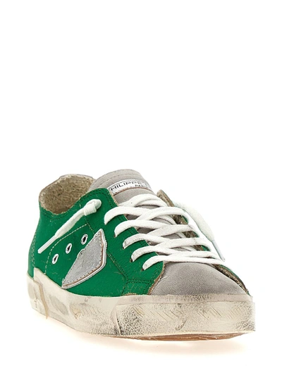 Shop Philippe Model 'prsx Low' Sneakers In Green