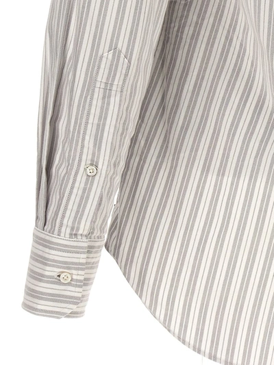 Shop Thom Browne Striped Shirt In Gray