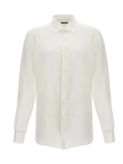 Shop Zegna Linen Shirt In White