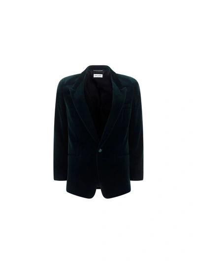 Shop Saint Laurent Blazer Jacket In Green