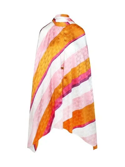 Shop Fendi Printed Monogram Belted Dress In Multicolor