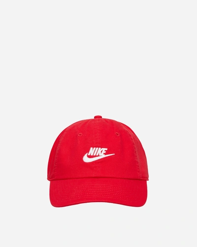 Shop Nike Club Unstructured Futura Wash Cap University Red In Brown