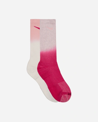 Shop Nike Everyday Plus Cushioned Crew Socks Pink / Cream In Multicolor