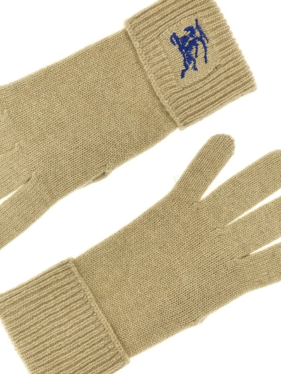 Shop Burberry 'equestrian Knight Design' Gloves In Green