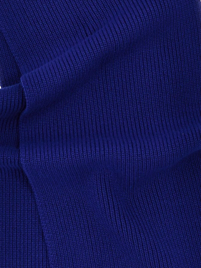 Shop Burberry 'equestrian Knight Design' Scarf In Blue