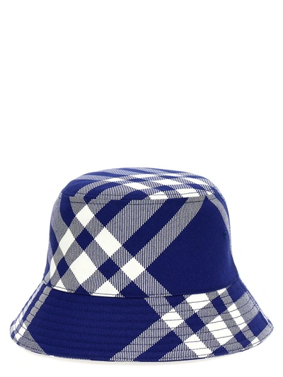Shop Burberry Bucket Hat Check In Blue