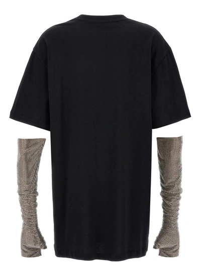 Shop Giuseppe Di Morabito Crystal Sleeve Dress In Black