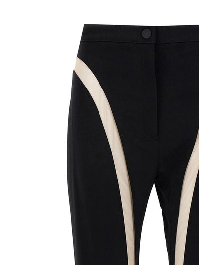 Shop Mugler Mesh Insert Leggings In Black