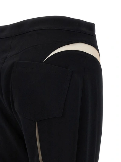 Shop Mugler Mesh Insert Leggings In Black