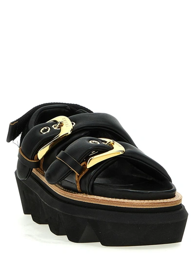 Shop Sacai 'belt' Sandals In Black