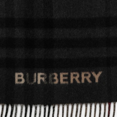 Shop Burberry Scarf With Check Pattern In Beige