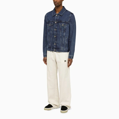 Palm Angels Coats & Jackets In Light Blue Black