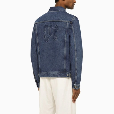 Palm Angels Coats & Jackets In Light Blue Black