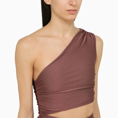 Shop The Andamane Asymmetrical Close-fitting Jumpsuit In Mauve In Brown
