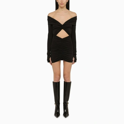 Shop The Andamane Mini Dress With Draping In Black