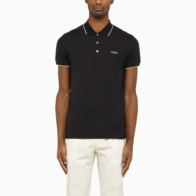 Shop Zegna Classic Navy Polo Shirt In Blue