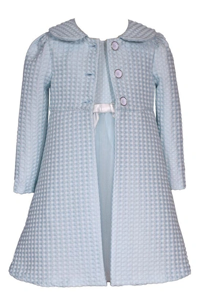 Shop Iris & Ivy Coat & Dress Set In Blue