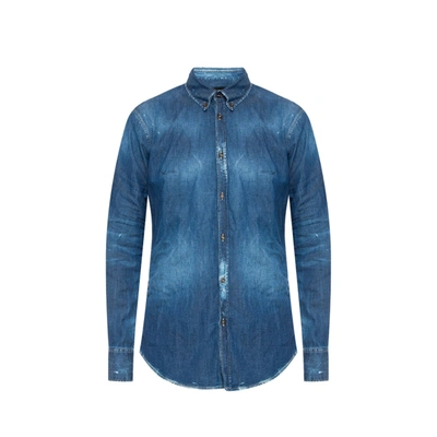 Shop Dsquared2 Cotton Denim Shirt In Blue